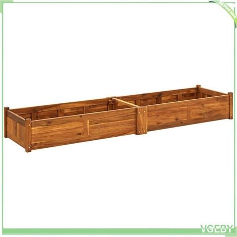 Lit surélevé de jardin - FAFEICY - 42568 - Bois d'acacia - 200 x 50 x 25 cm - Finition huile (1/5)