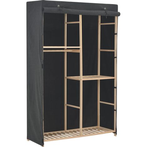 vidaXL 3-Tier Wardrobe Grey 110x40x170 cm Fabric
