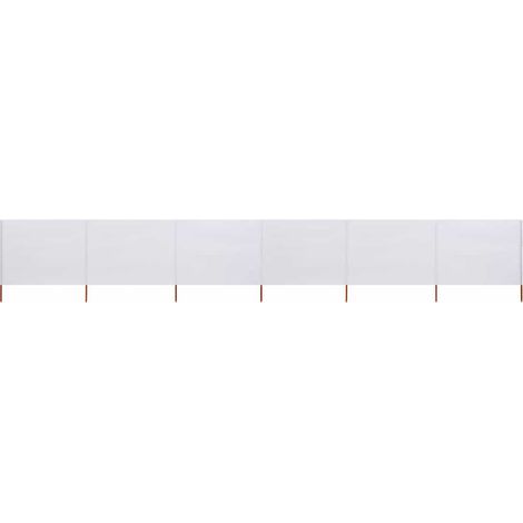 6-panel Wind Screen Fabric 800x160 cm Sand White vidaXL