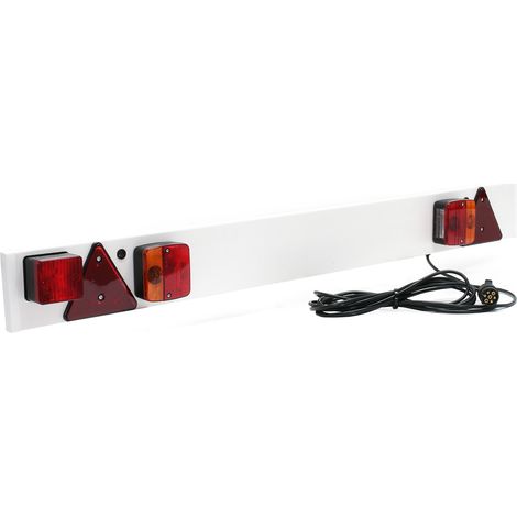 Wiltec – Rampe d’éclairage pour remorque 137 cm – Câble 6 m – Feux arrière, clignotants, feu stop – Signalisation routière complète