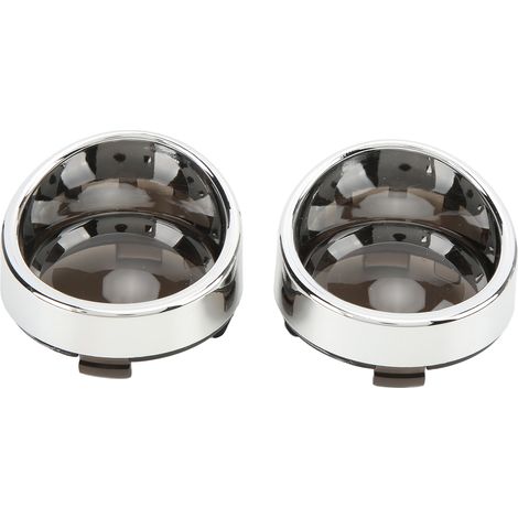 Paire de couvercles d'objectif de clignotant de moto, remplacement avant et arrière pour TOURING FLHX FLTRI FLHRS 2000up (Chrome fumé) (1/5)