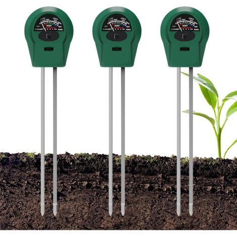 Testeur De Sol 3 en 1,3 dans 1 Testeur D'humidité,3 Pièces PH-Mètre De Sol,Soil Moisture Meter,Testeur Humidité Plante pour la Maison,Pelouse,Plante,Ferme (1/5)