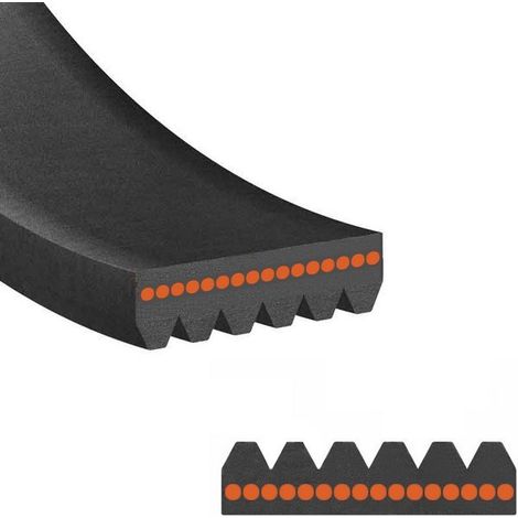Courroie nervurée Poly-V 610mm – Longueur primitive 610mm – Largeur 11.7mm – Pas 2.34mm – 5 dents – 5PJ610 – Hutchinson