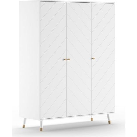 Armoire Enfant 3 Portes "Billy" 200cm Blanc (1/2)