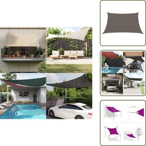 Voile d'ombrage 160 g/m² Anthracite 3/4x2 m PEHD - Parasol - Voile D'ombrage - Parasol Rectangulaire - Parasol Extérieur - Parasol Jardin (1/5)