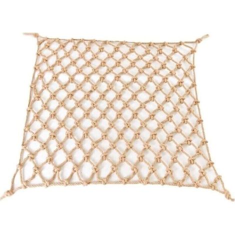 (Taille : 1x1m(3x3 pieds)) Filet de corde robuste, filet de corde d'escalade, aire de jeux, cabane dans les arbres, filet de sécurité en chanvre, filet de protection pour escalier, balcon, jouets de b (1/4)