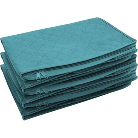 Sac de rangement sous le lit - - 3 Pack - Pliable - Tissu non tissé - Bleu (1/4)