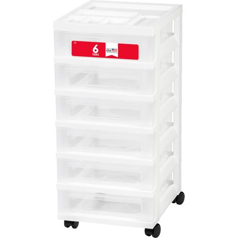 Rangement en plastique Blanc 6 tiroirs (1/5)