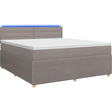 Maison Exclusive - Letto box spring con materasso Tortora 140 x 200 cm Tessuto (1/5)