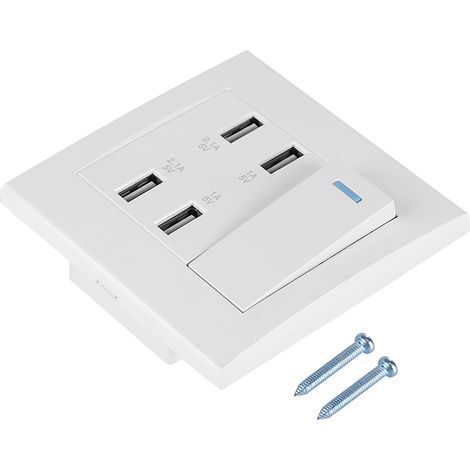 4 Ports Switch Control 5V 2.1A/1A 4100mA USB Prise de courant murale Prise de chargeur (220 250V) (1/5)