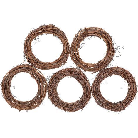 DIY-Weihnachtsdeko-Kränze, geflochtene Ringe, Wand- oder Türdekoration – 12,00 x 12,00 x 2,00 cm – Braun (1/3)