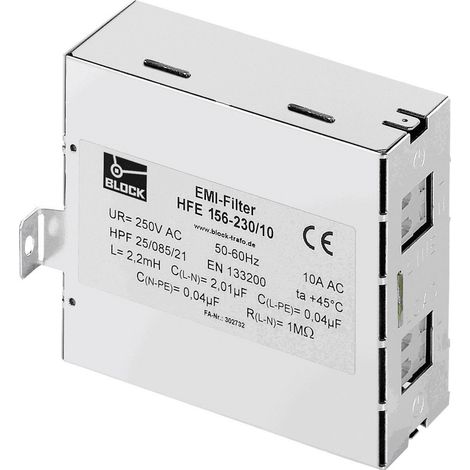 BLOCK HFE 156-230/16 HFE 156-230/16 Funk-Entstörfilter  250 V/AC 16 A  (B x H) 45 mm x 110 mm 1 St.