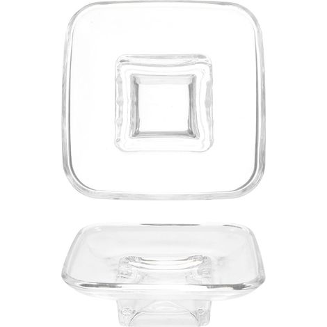 Porte-savon en verre dépoli carré, lot de 2, pour salle de bain et douche (1/5)