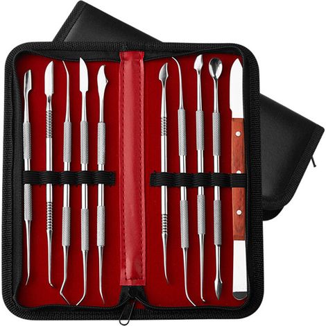 10 pcs Outils de Sculpture à la Cire à Double Extrémité en Acier Inoxydable pour Sculpter la Cire-l'argile et la Sculpture (1/4)