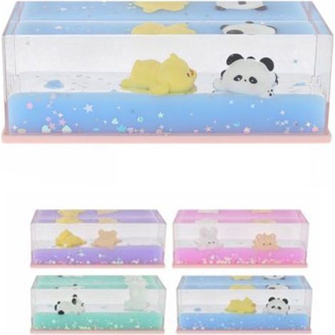 TRADE SHOP - Decorazione Trasparente A Forma Rettangolare Con Figurine Liquido Ornamenti Regalo 73798 - (1/2)