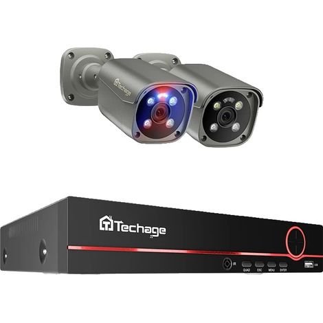 Système de Caméra de Surveillance, Résolution 8MP, Audio Bidirectionnel, 8CH 2Pcs 8MP Caméra-a, Aucun (1/2)