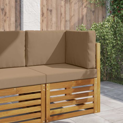 Cojín para sofá de exterior 3 pcs Taupé Poliéster