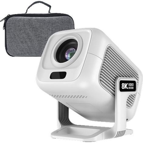 Filiyano – Projecteur portable X3AQ HD 4 K blanc, mini projecteur intelligent Ultra HD pour la maison, avec sac de rangement. (1/5)