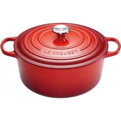 LeCreuset Bräter Signature rund 24cm kirschrot