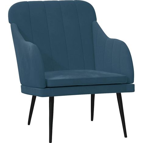 Maison Exclusive - Poltrona Blu 63x76x80 cm Velluto (1/5)