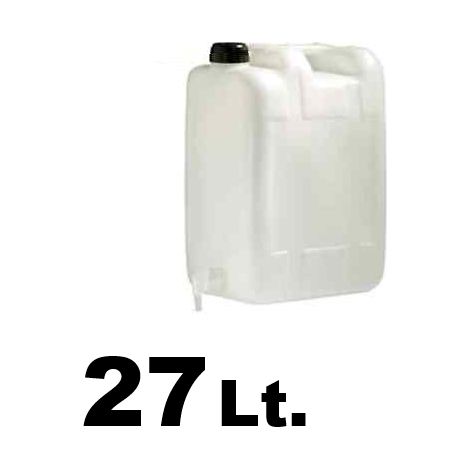 Tanica/Bidone in plastica con predisposizione rubinetto + rubinetto 27lt.