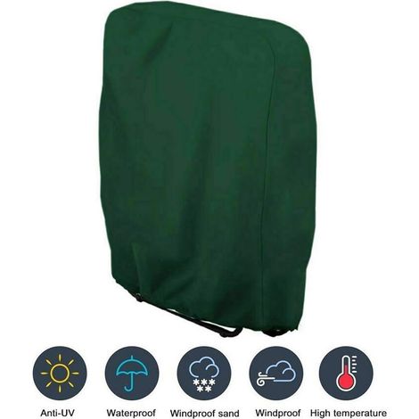Housse pour chaise pliante, transat, housse de protection, mobilier de jardin, imperméable, protection UV, 71 x 110 cm (verte) (1/5)