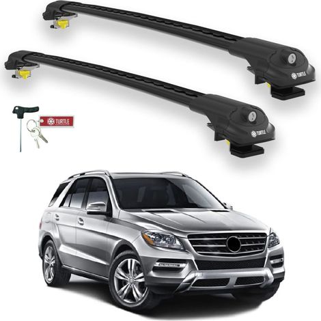 TURTLE kompatibel mit Mercedes-Benz M-Class (Ml-W166) 2012-2019 Dachträger Air1 Schwarz (1/5)