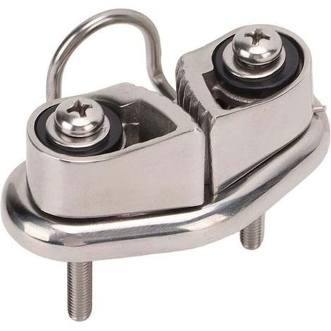 Taquet à Came, Taquet à Came de Bateau avec Fil Leading Ring Voilier Pilates Equipment Remplacement Poli Miroir en Acier Inoxydable 316 pour Corde de 10 Mm (1/4)