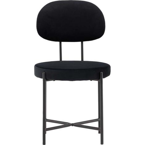 Stella Esszimmerstuhl Velour schwarz.