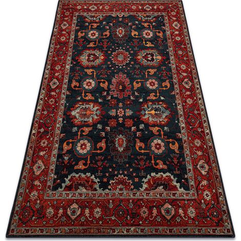 Tappeto di lana POLONIA Tesoro Telaio blu scuro red 170x235 cm