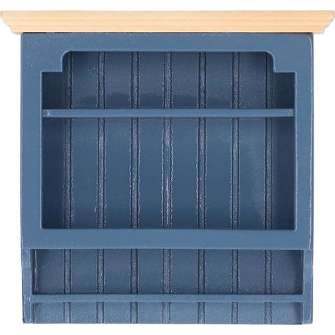Armoire Miniature pour Maison de Poupée en Bois Composite, Vitrine d'Exposition Détaillée et de Belle Fabrication - Bleu (1/5)