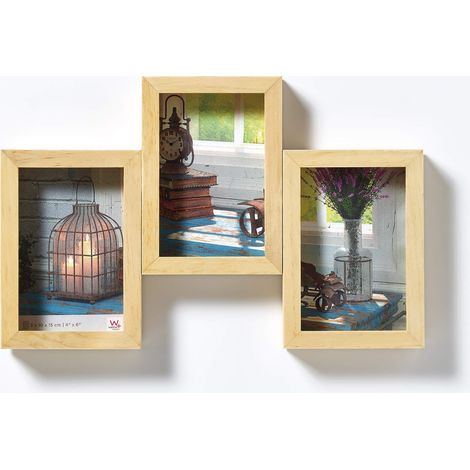 Cadre Photo Naturel 3X 10x15 cm Gallery Frame Rustic SN315H (1/4)