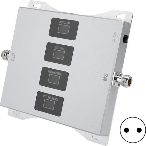 Amplificatore di segnale per cellulari a 4 bande per casa e ufficio GSM 900/DCS 1800/3G 2100/4G 2600MHz, spina 100-240V.