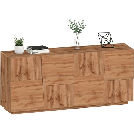 Dmora - Aparador Yago, Buffet de salón, Aparador de salón moderno con 4 puertas, 200x44h86 cm, Roble, con embalaje reforzado