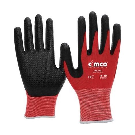 CIMCO GRIP FLEX SCHWARZ/ROT 141230 GUANTI DA LAVORO IN MAGLIA TAGLIA: 9, L EN 388 1 PAIA(I)