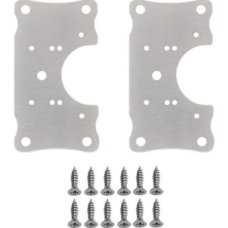 Set mit 2 Reparaturplatten für Schrankscharniere mit Loch und Befestigungsschraube zur Reparatur und zum Schutz der Türen (1/5)