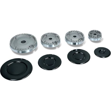 KIT PIATTELLI E BRUCIATORI 8PZ PIANO COTTURA ARISTON FRANKE INDESIT SABAF