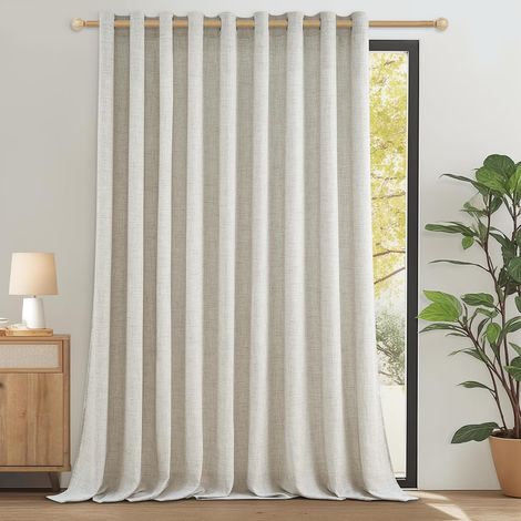 Rideaux Voilage Lin Naturel Effet Lin Semi-Transparent pour Salon Moderne Rideau Voile à Oeillet Voilages Intérieurs Doux pour Fenêtre de Chambre Adulte Baie Vitrée, 1 Pièce (1/5)