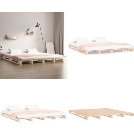Palettenbett 120x190 cm Massivholz Kiefer - Palettenbett, Palettenbetten, Paletten Bett, Paletten Betten, Bett, Betten, Bettrahmen, Bettgestell, Bettrahmen Massivholz, Bettrahmen Holz, Schlafzimmermöb (1/5)