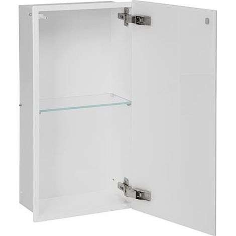 Niche murale, 1 porte blanche verre 2 casiers, profondeur 150 mm lxh : 323x625 mm (1/4)