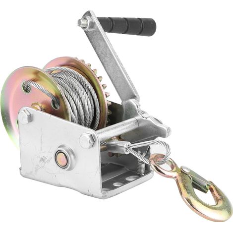 Treuil manuel 600 lbs en acier robuste avec câble, accessoire auto pour remorque de bateau et VTT (1/5)