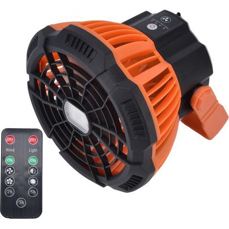 Campingventilator mit Licht, leise, USB-Ladefunktion, 180°-Drehung, tragbarer Haken, 5 LEDs – ideal für Zelt und Outdoor-Aktivitäten. (1/5)