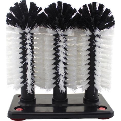 Brosses de rinçage professionnelle montées sur 3 piliers - Avec large plaque à ventouse en aluminium - Brosse à vaisselle pour verres 2618.5 cm (1/3)