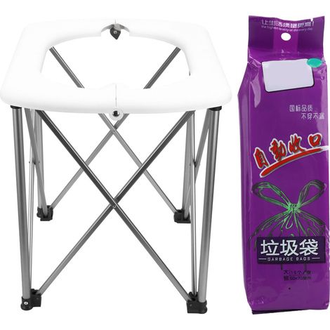 BRS-94 1 Pièce Siège Toilette Portable Pliant Métal Multifonction Urgence Extérieur Voyage (1/5)