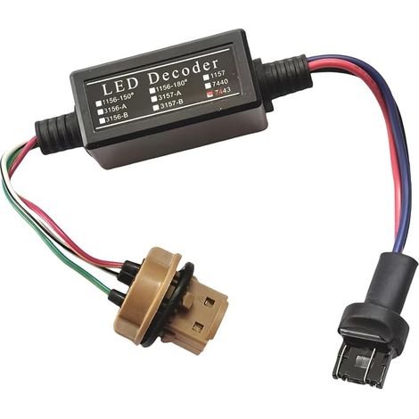 Decodificadores de fallas T20 7443 estables, corrector de errores de luces LED, cancelador de errores para actualizar las luces traseras y los frenos del automóvil. (1/5)