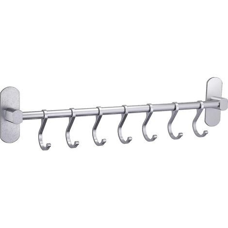 Asta da cucina con gancio autoadesivo, gancio mobile per appendere, gancio per porta, ganci per porta, ganci in acciaio inossidabile, appendiabiti da parete (1/5)