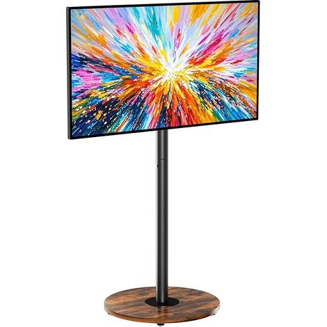 Support TV Mobile sur Pied avec roulettes pour TV 40–75″ Design Moderne Hauteur Réglable Étagère Intégrée Compatibilité VESA 200×200 à 600x400 Charge 50 kg Salon (1/5)