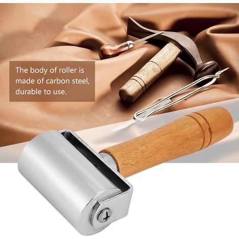 Outil de roulage artisanal en cuir et acier au carbone avec manche en bois (6 cm) (1/5)