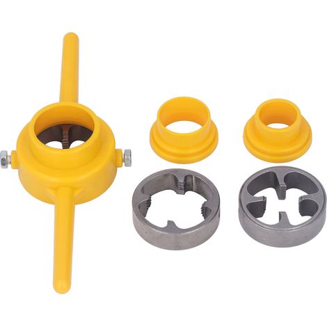 Jeu de 6 tarauds et filières NPT 1/2 po, 3/4 po et 1 po en acier allié pour tuyaux en PVC
