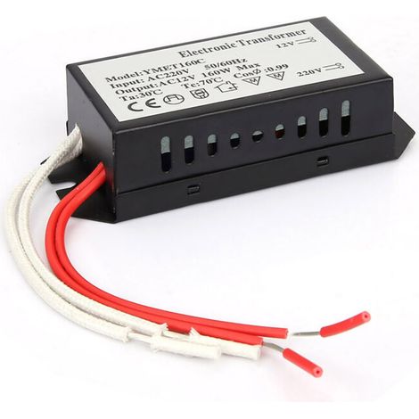 Transformateur électronique 220V vers 12V 160W, Convertisseur de Tension Adaptateur Puissance pour Systèmes LED Caméras Surveillance